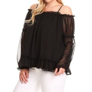 OFF SHOULDER BLACK PLUS SIZE TOP